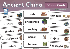 History - Editable Ancient China Vocab Cards - Grammarsaurus