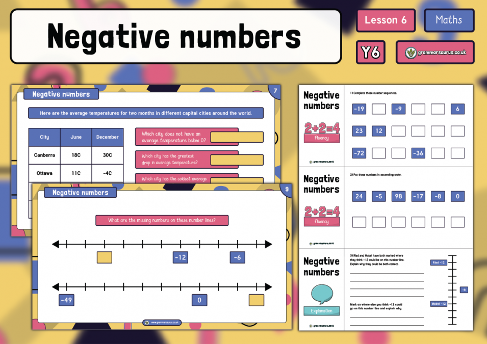 year 6 place value negative numbers lesson 6 grammarsaurus