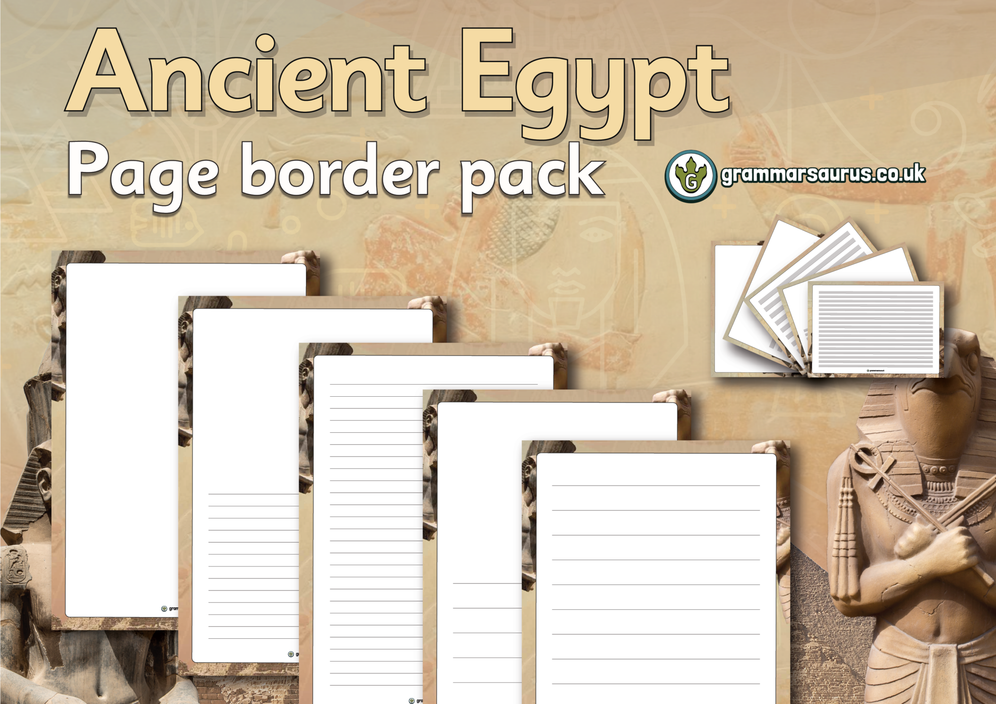 Year 3 History – Ancient Egypt – Page border pack - Grammarsaurus