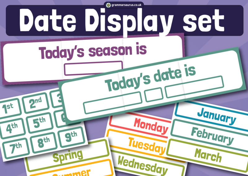 Maths Display Pack - Date Display Set - Grammarsaurus