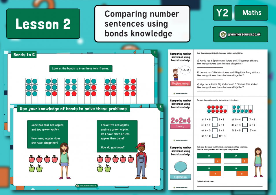 year-2-addition-and-subtraction-comparing-number-sentences-using-bonds-knowledge-lesson-2