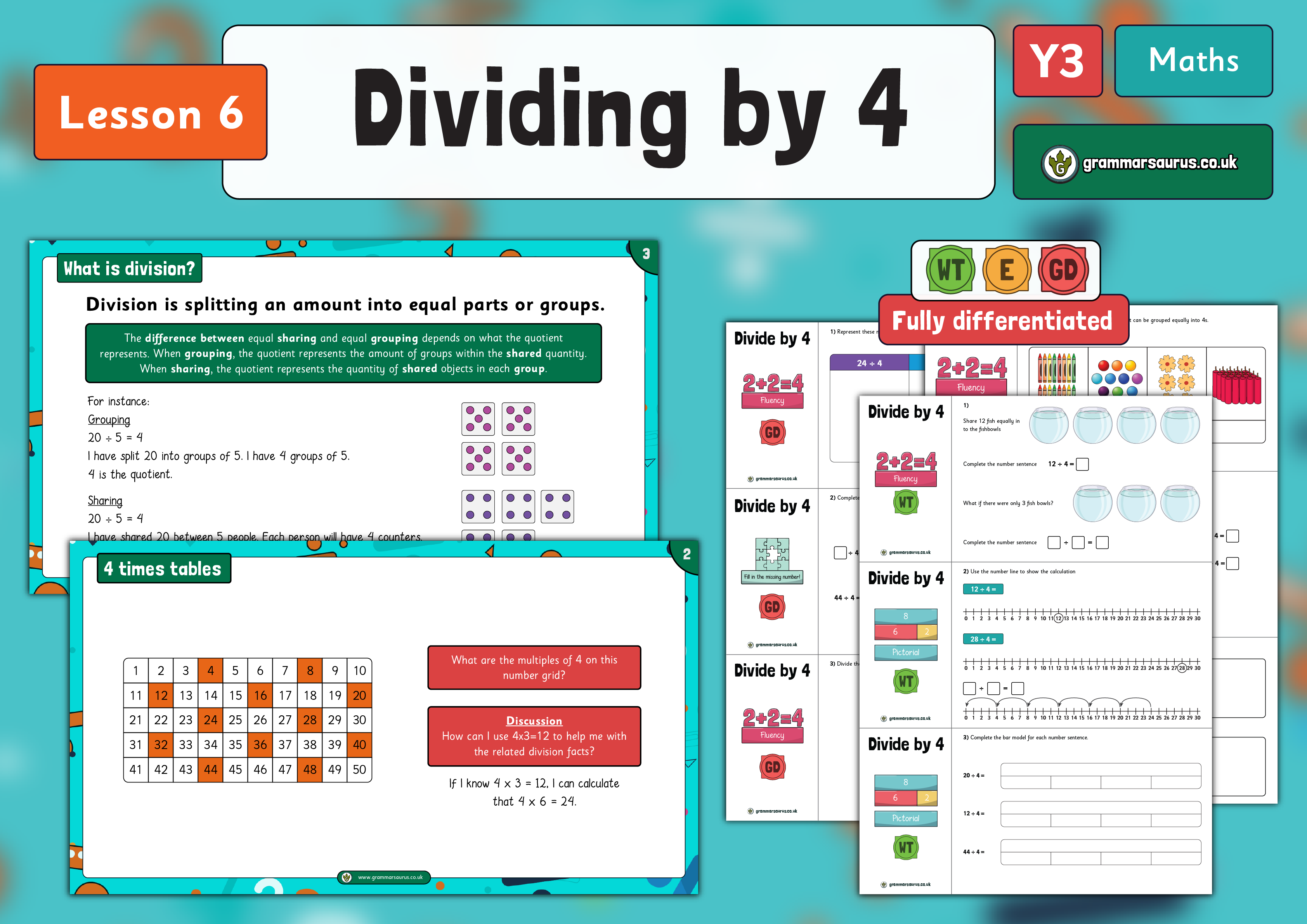 Year 3 Multiplication and Division - Dividing by 4 – Lesson 6 ...