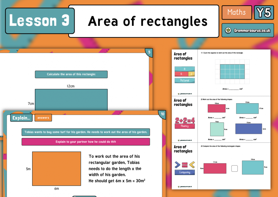 area of rectangles year 5 problem solving