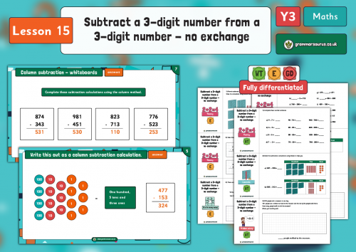 Year 3 Addition and Subtraction - Subtract a 3-digit number from a 3 ...