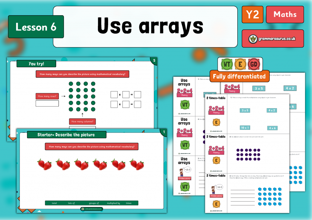 Year 2 Multiplication And Division Use Arrays Lesson 6 Grammarsaurus