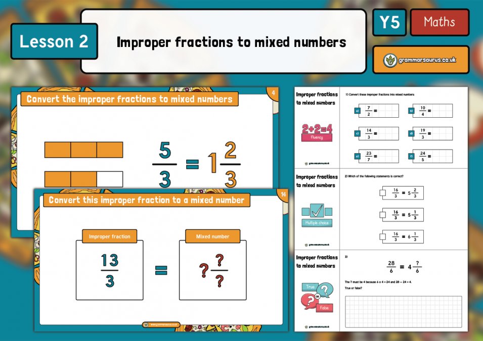 Year 5 Fractions - Improper Fractions to Mixed Numbers - Lesson 2 ...