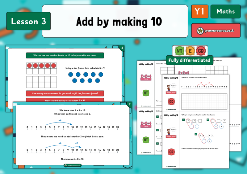 Year 1 Addition and Subtraction within 20 - Add by Making 10 - Lesson 3 ...