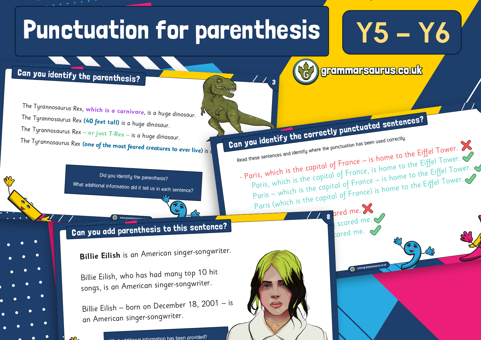 Year 6 SPaG Punctuation For Parenthesis Grammarsaurus