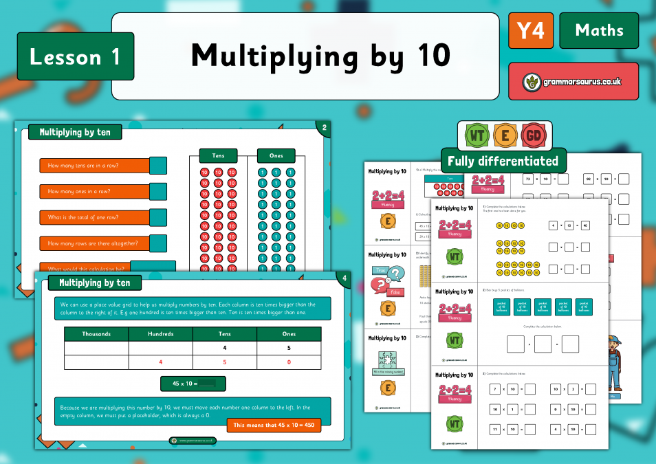 Year 4 Multiplication and Division - Multiplying by 10 - Lesson 1 ...