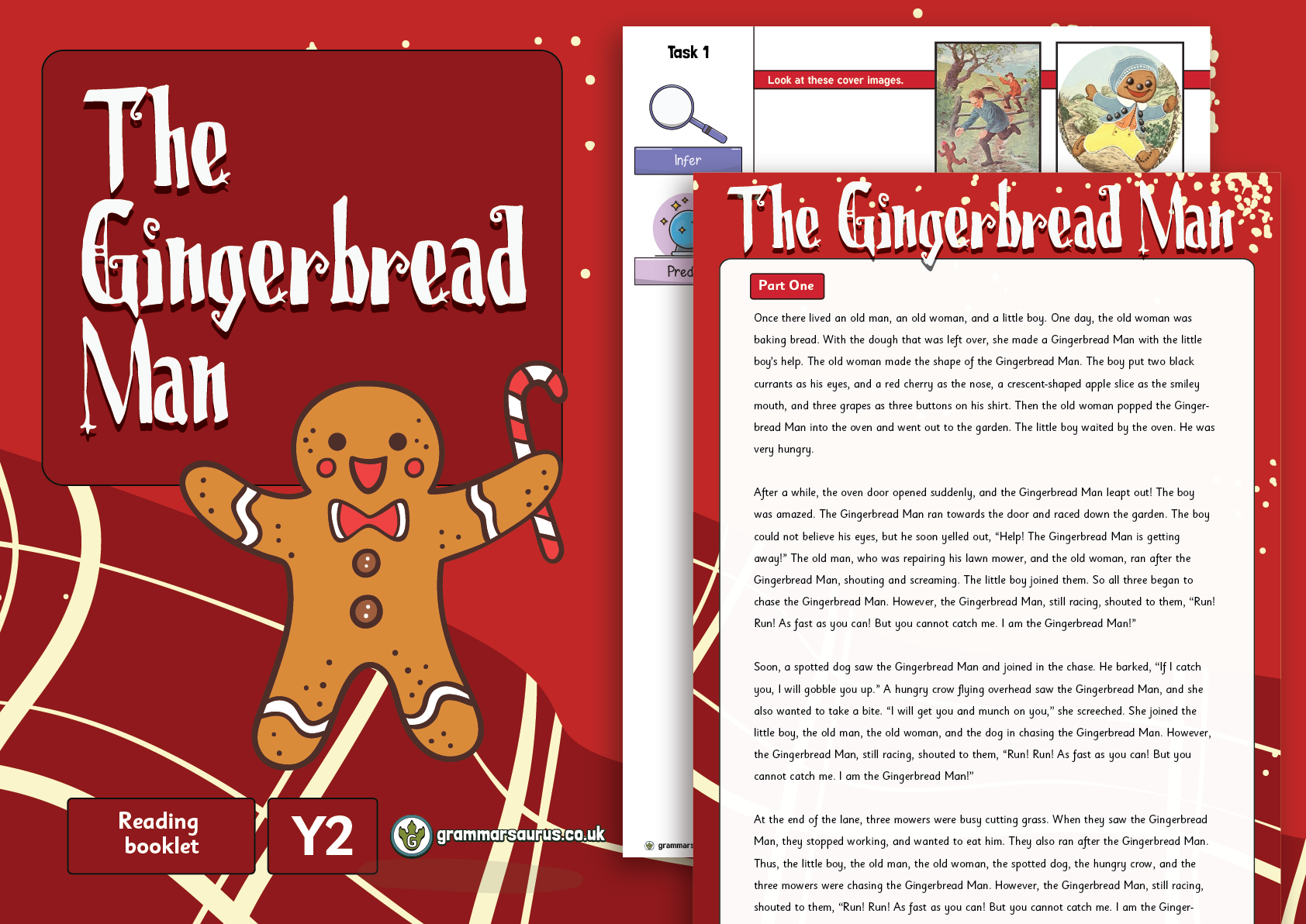 Year 2 Shared Reading Booklet 'The Gingerbread Man' Grammarsaurus