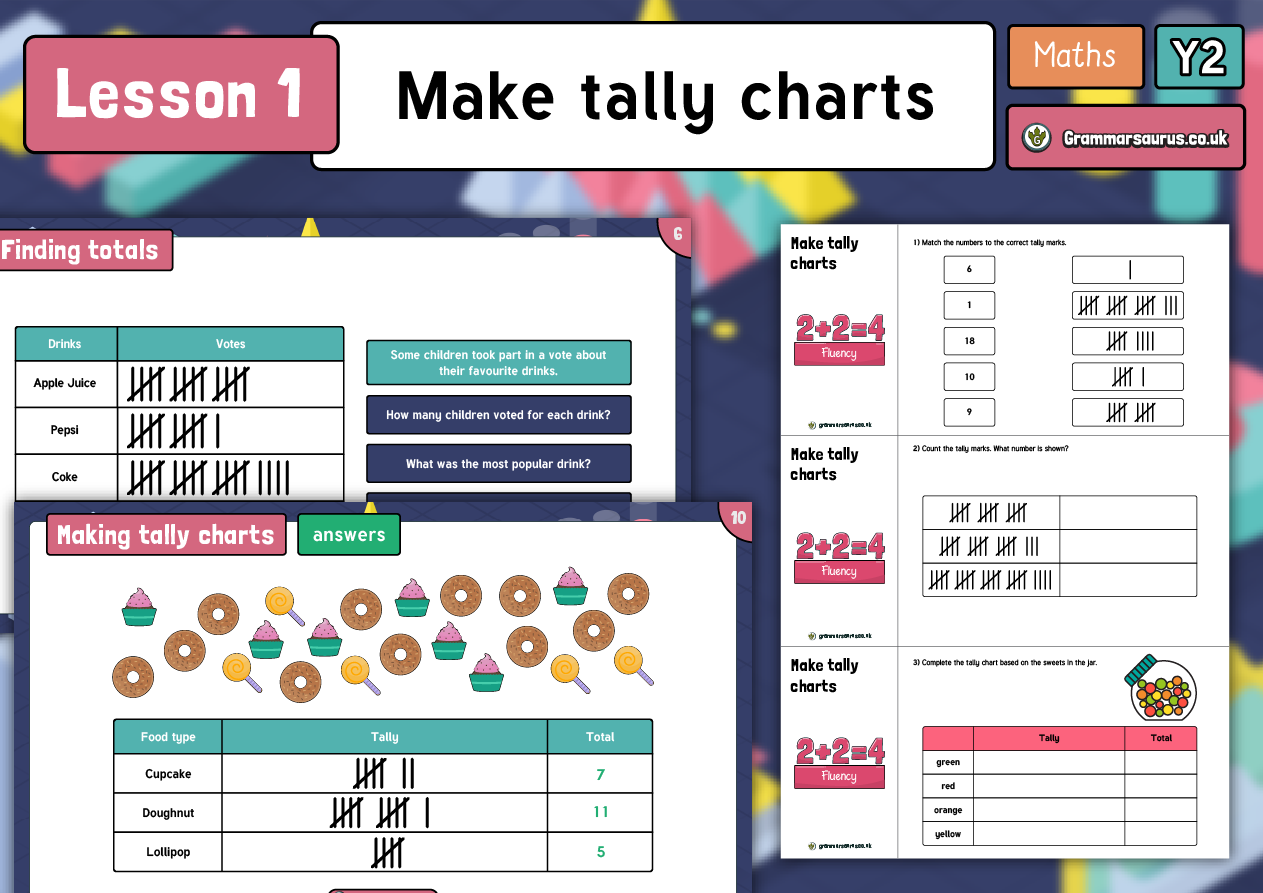 Year 2 Statistics Make Tally Charts Lesson 1 Grammarsaurus