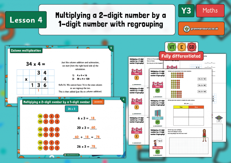 Year 3 Multiplication and Division Part 2 - Multiplying a 2-digit ...