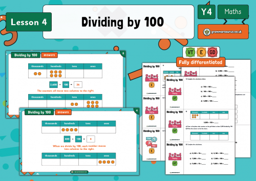 Year 4 Multiplication And Division - Dividing By 100 - Lesson 4 