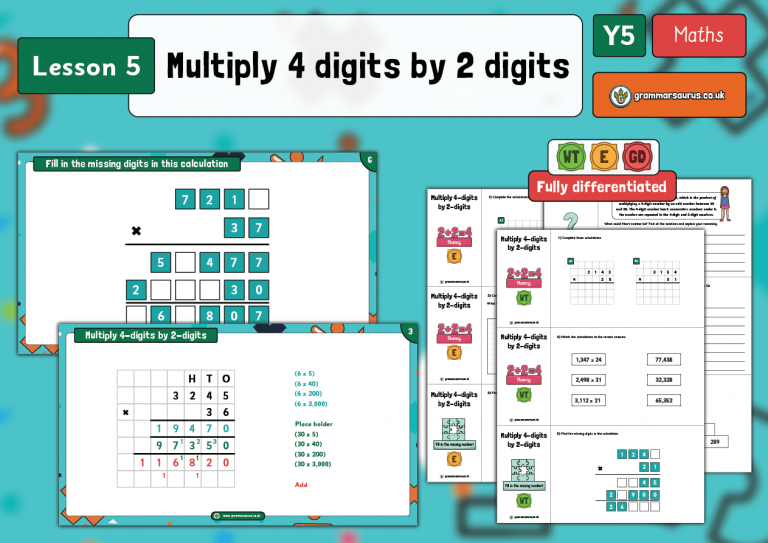 Year 5 Multiplication and Division (Part 2) - Multiply 4 digits by 2 ...