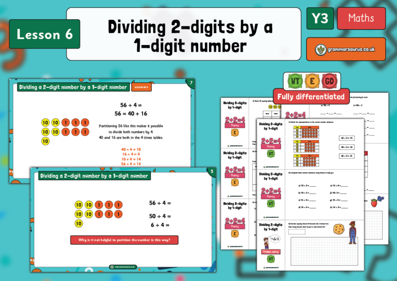 Year 3 Multiplication and Division Part 2 - Dividing 2-digits by a 1 ...