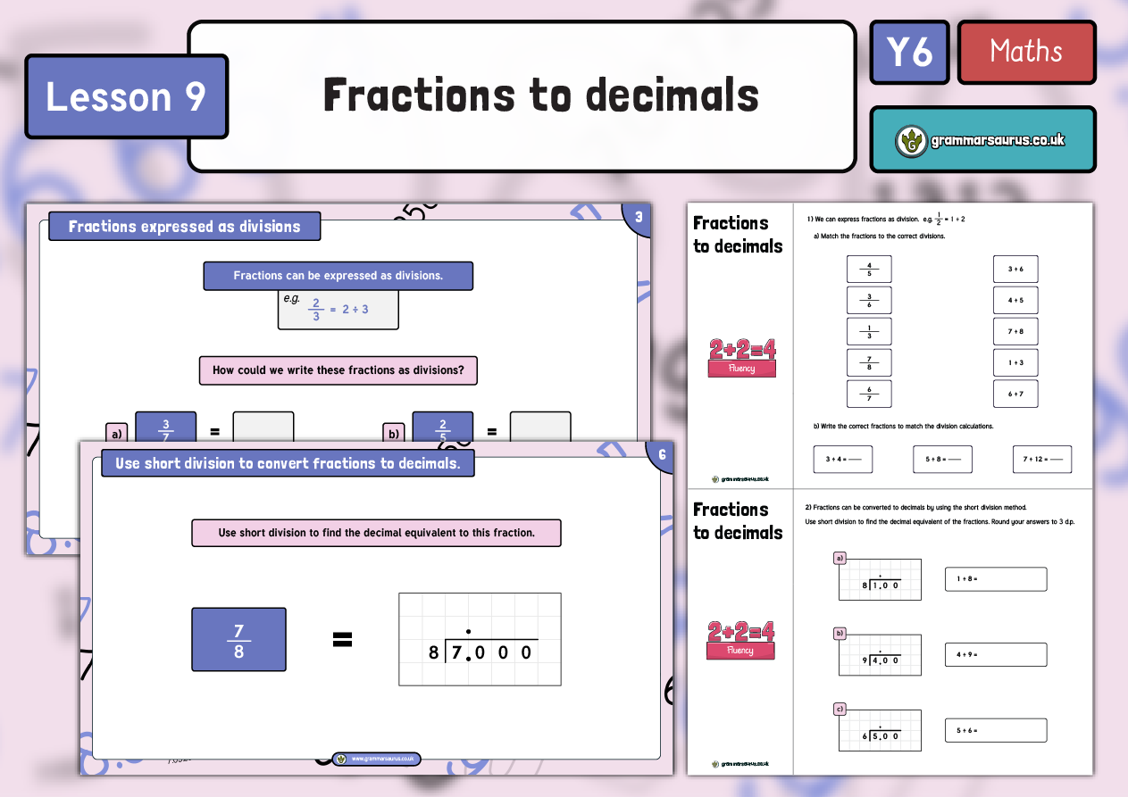 fractions to decimals year 6 problem solving