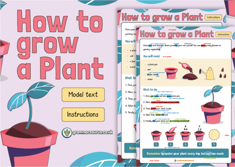 Year 1 Model Text Instructions How to Grow a Plant ( gbsct P1