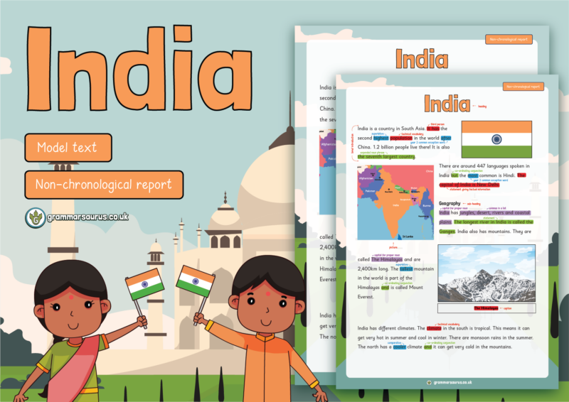 Year 2 Model Text – Non-chronological report - India ( gbsct P2 , Grade ...