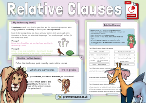 Year 5/6 SPaG – Relative Clauses Resource Pack
