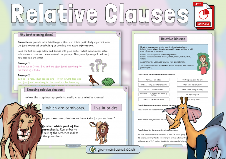 relative clauses year 5 homework