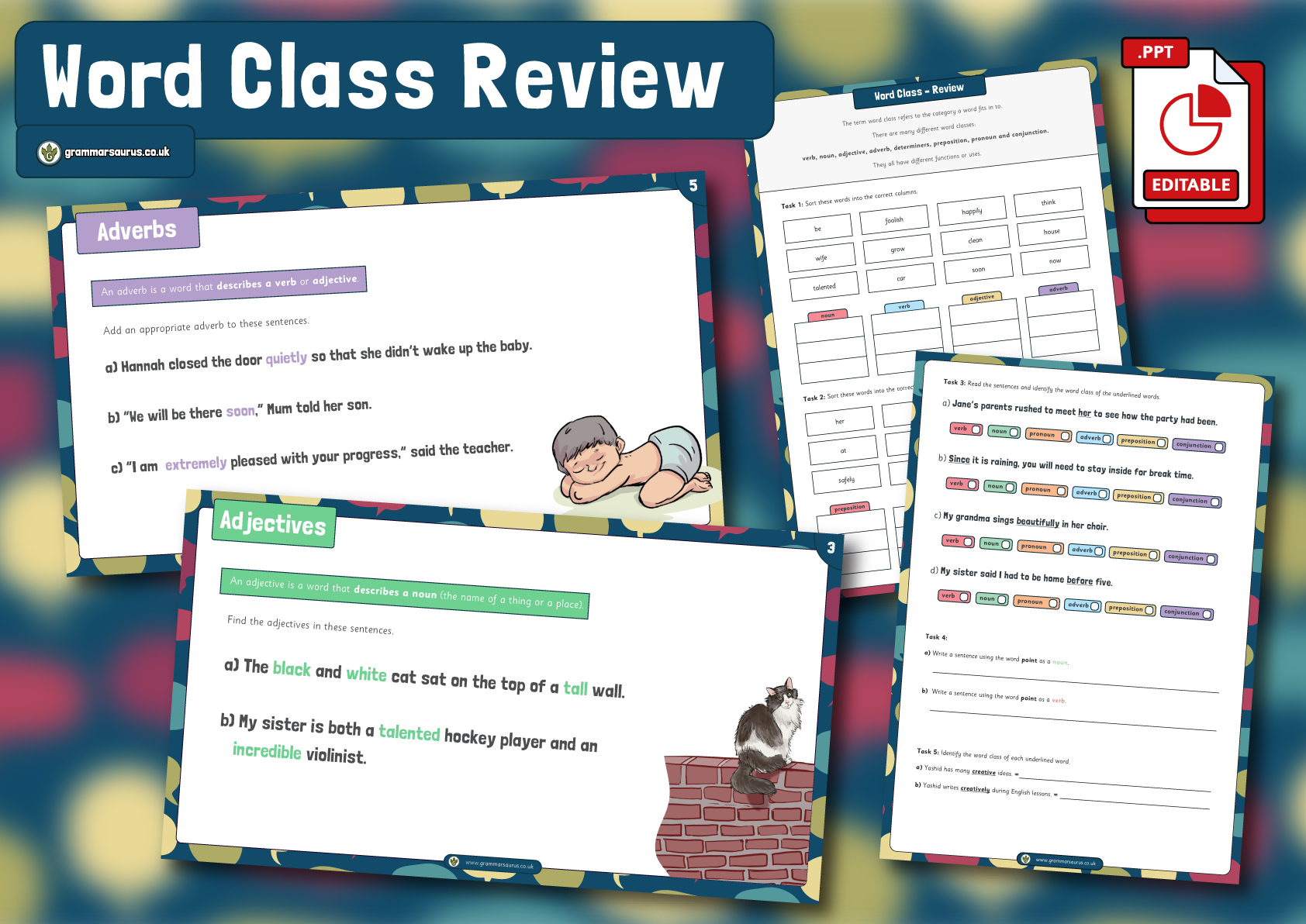 Year 3 4 SPaG Word Class Review Grammarsaurus