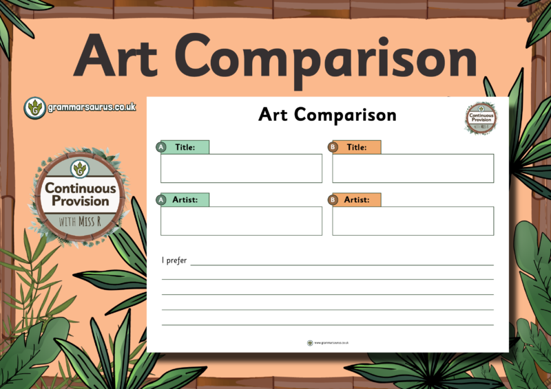 Continuous Provision - Workshop - Art Comparison - Grammarsaurus