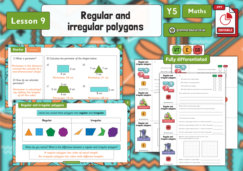 Year 5 Properties of Shape – Regular and irregular polygons – Lesson 9 ...
