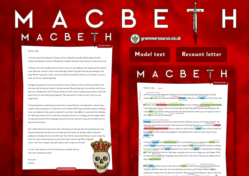 Year 4 Model Text – Recount - Letter – Macbeth's Letter ( gbsct P4 ...