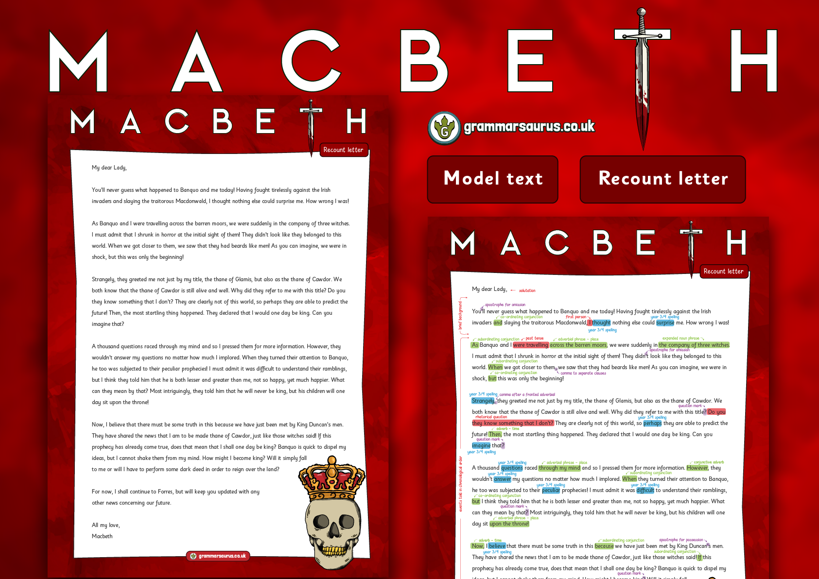 letter assignment for macbeth