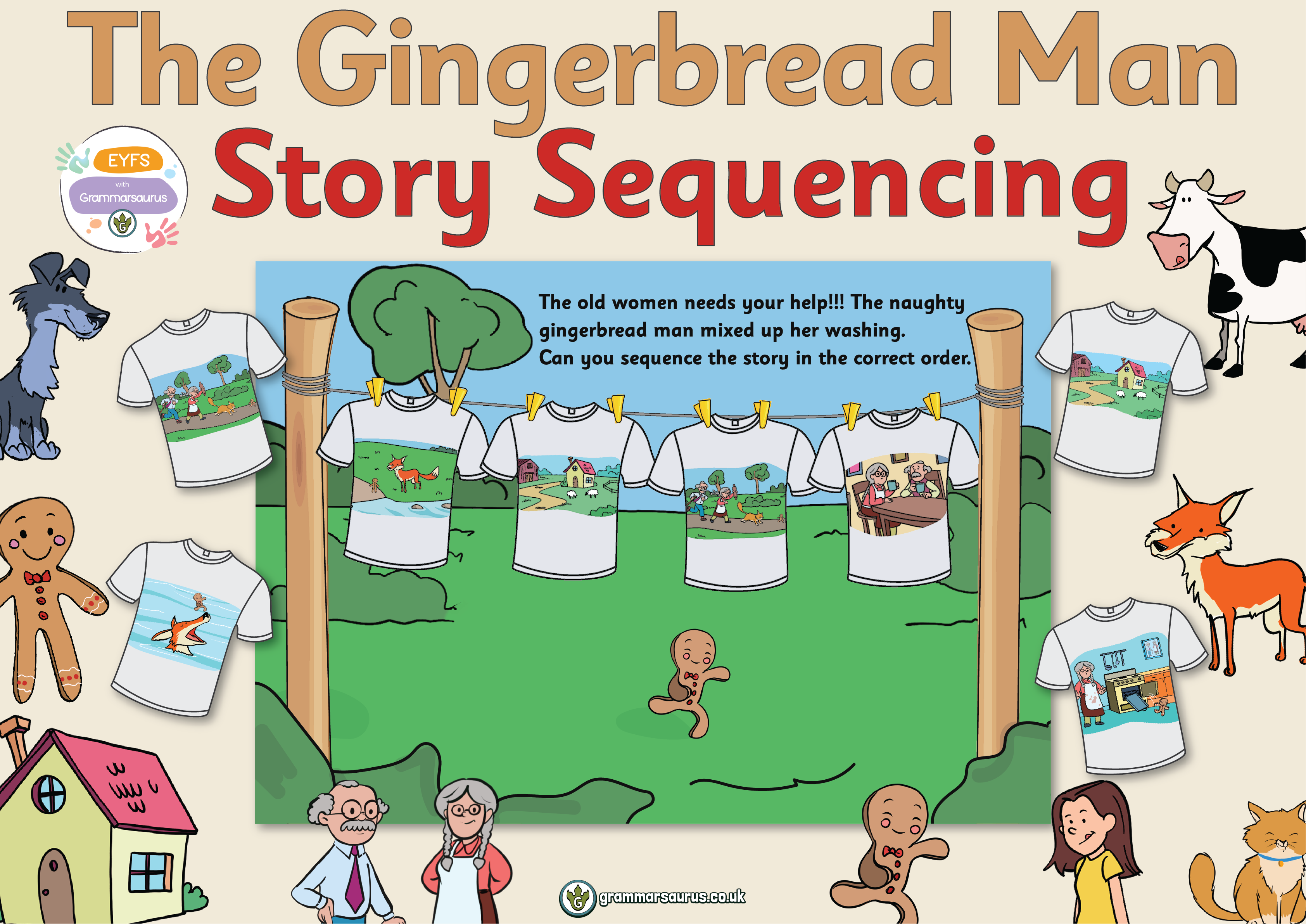 EYFS The Gingerbread Man Story Sequencing Grammarsaurus