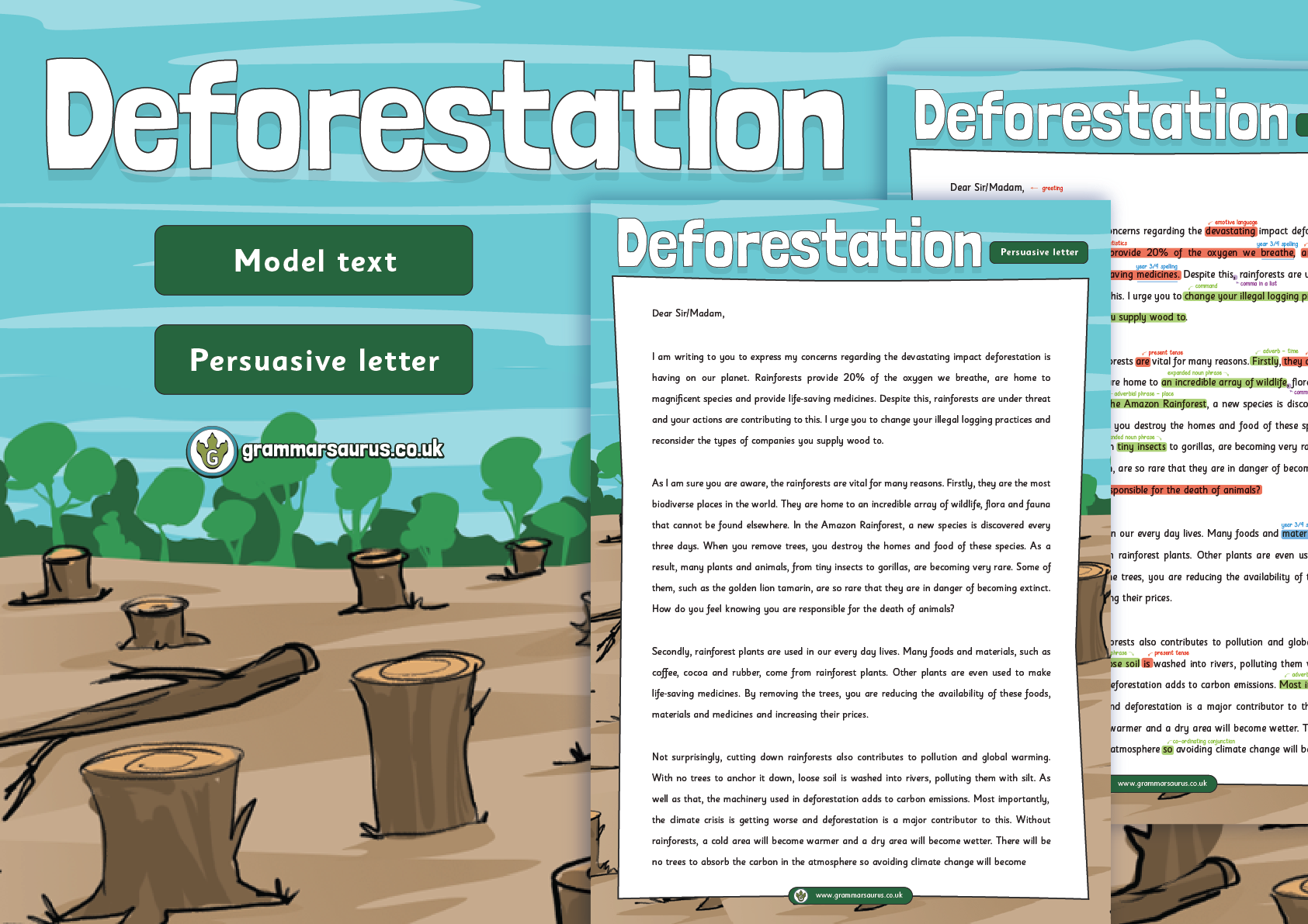 persuasive writing examples rainforest