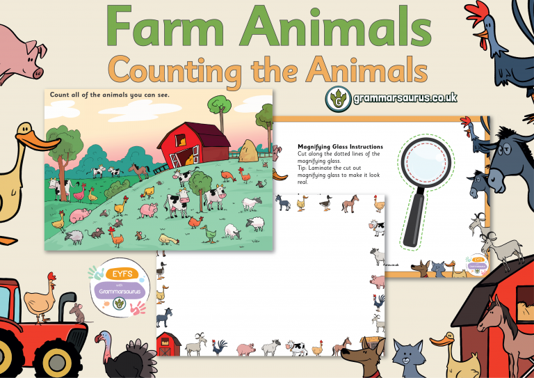 EYFS Farm Animals - Counting the Animals - Grammarsaurus