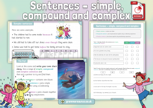 KS2 SPaG – Simple, Compound and Complex Sentences