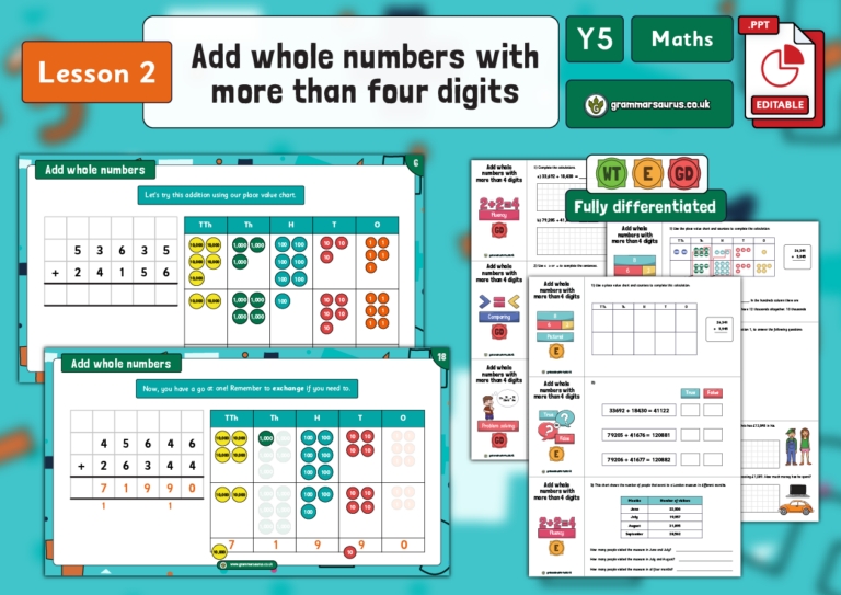 Year 5 Addition and Subtraction - Add whole numbers with more than four ...