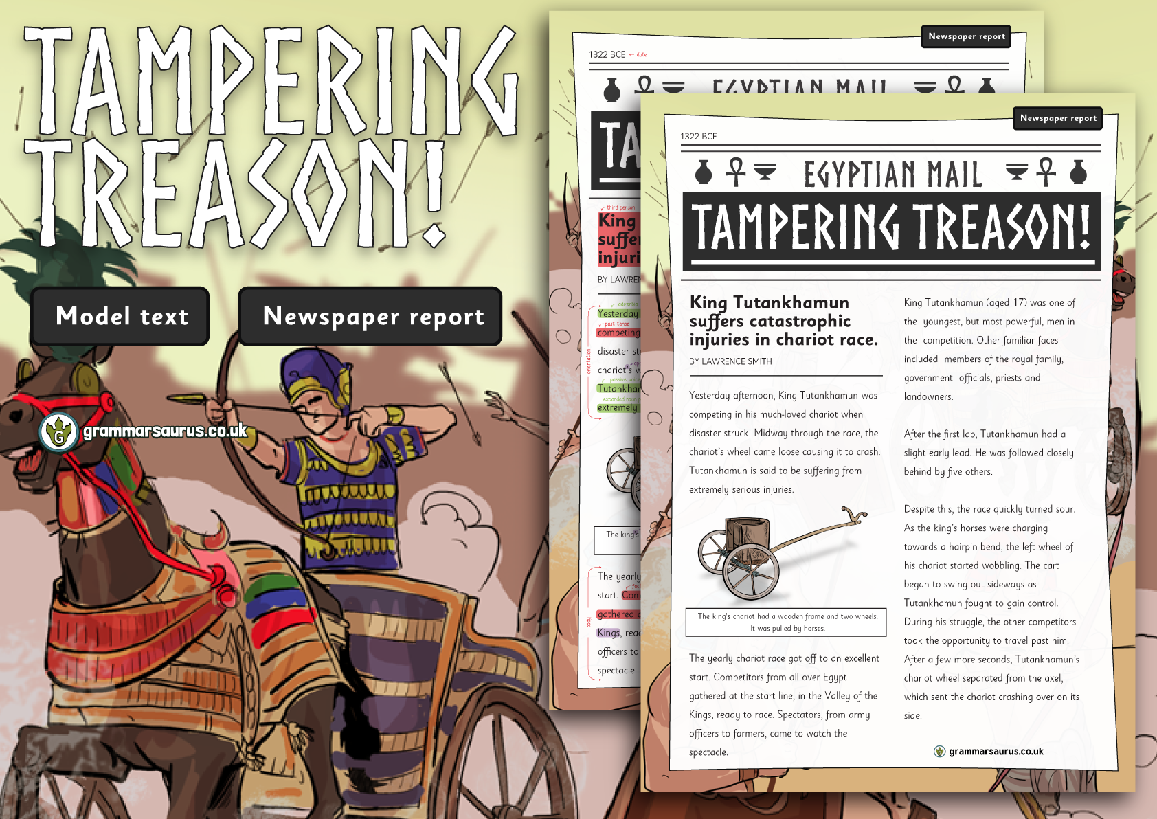 Year 5 Model Text – Newspaper report – Tampering Treason - Grammarsaurus