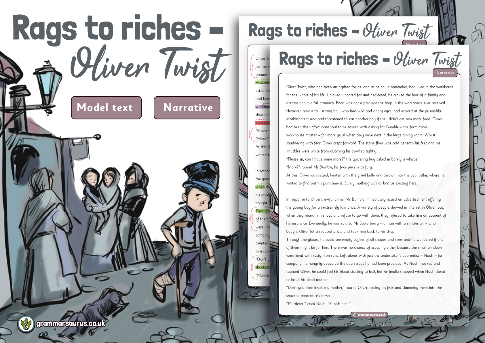Year 5 Model Text Narrative Rags To Riches Oliver Twist Gbsct