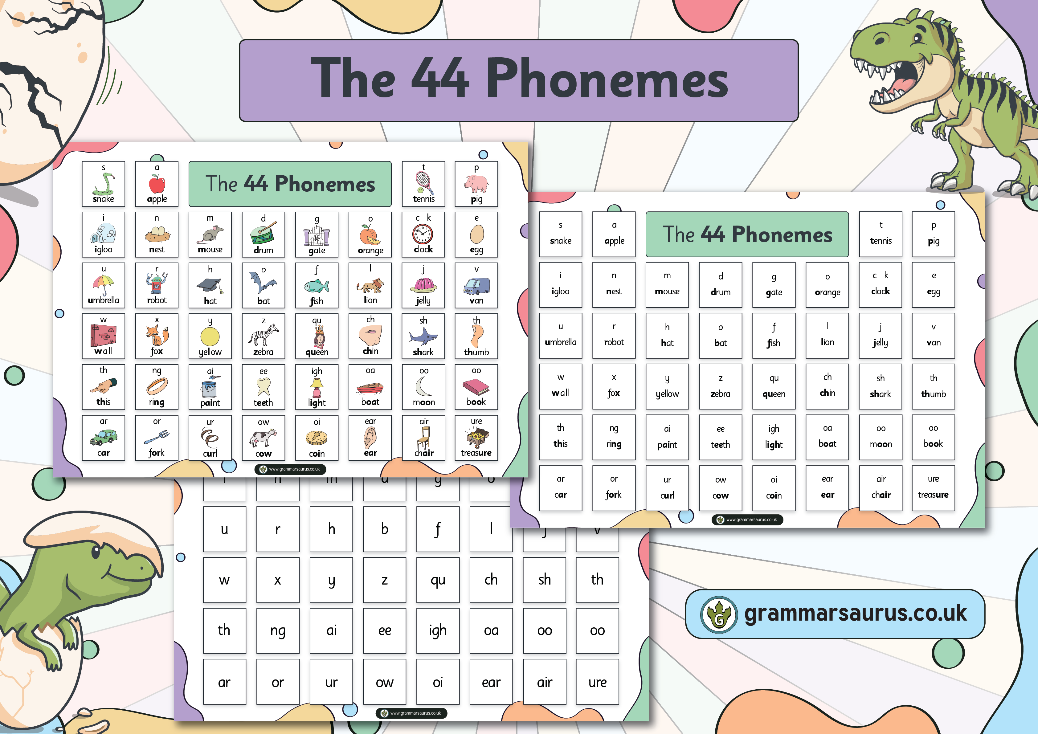 Phonics Display - Wall Chart - Grammarsaurus