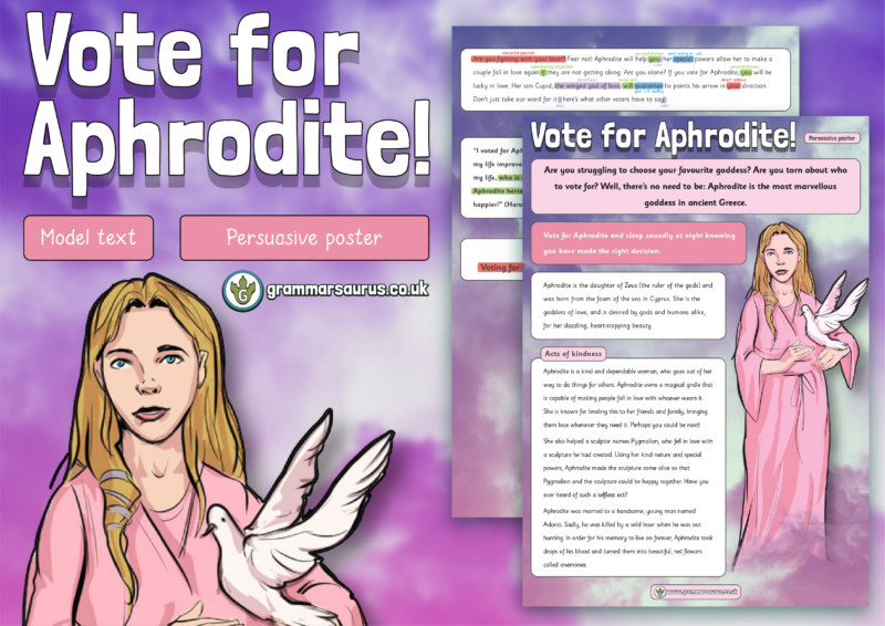 Year 5 Model Text Persuasive Poster Vote Goddess Aphrodite Gbsct P5 Grade 4 And 4th Class