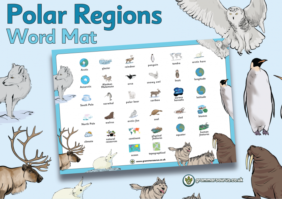 Polar Regions Word Mat Grammarsaurus