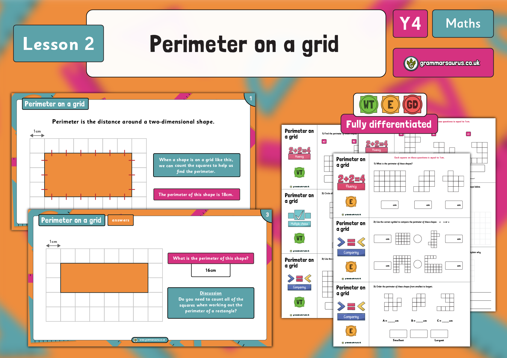 Year 4 Length And Perimeter Perimeter On A Grid Lesson 2