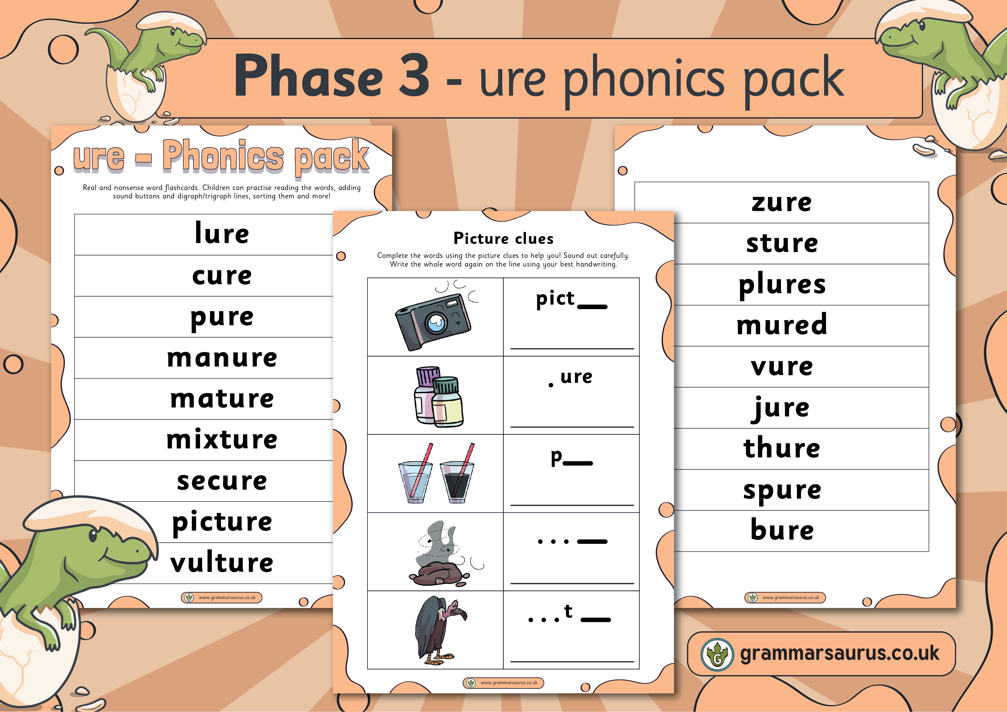 phonics-phase-3-ure-phonics-pack-grammarsaurus