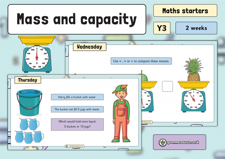 Year 3 Maths Starters – Mass and Capacity - Grammarsaurus