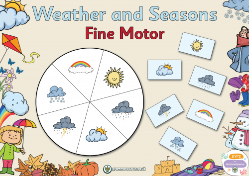 Eyfs Weather And Seasons - Fine Motor - Grammarsaurus