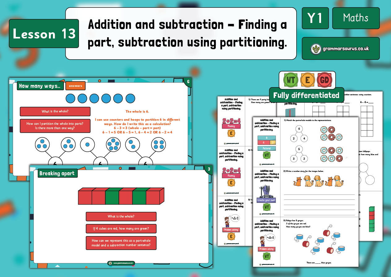 Year 1 Addition and Subtraction (within 10) Finding a part
