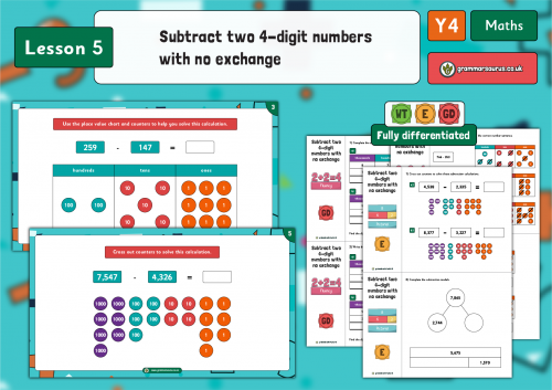 Year 4 Addition And Subtraction Subtract Two 4 digit Numbers With No Year 4 addition and subtraction subtract two 4 digit numbers with no