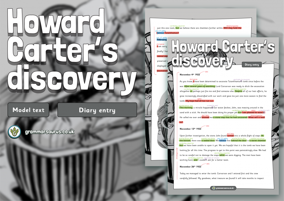 Year 3 Model Text Diary entry Howard Carter's discovery ( gbsct P3 , Grade 2 & 2nd class