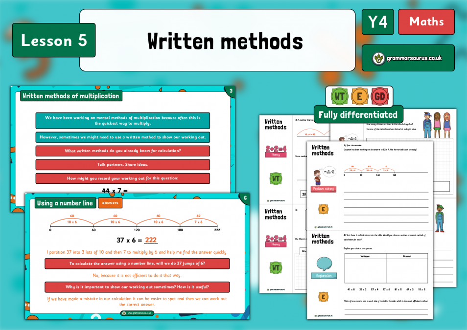 Year 4 - Multiplication and Division Part 2 - Written Methods - Lesson ...
