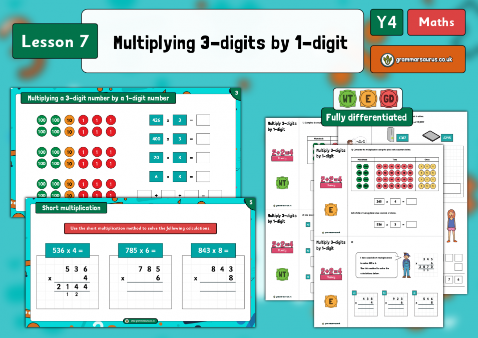 Year 4 - Multiplication and Division Part 2 - Multiplying 3-digits by 1 ...