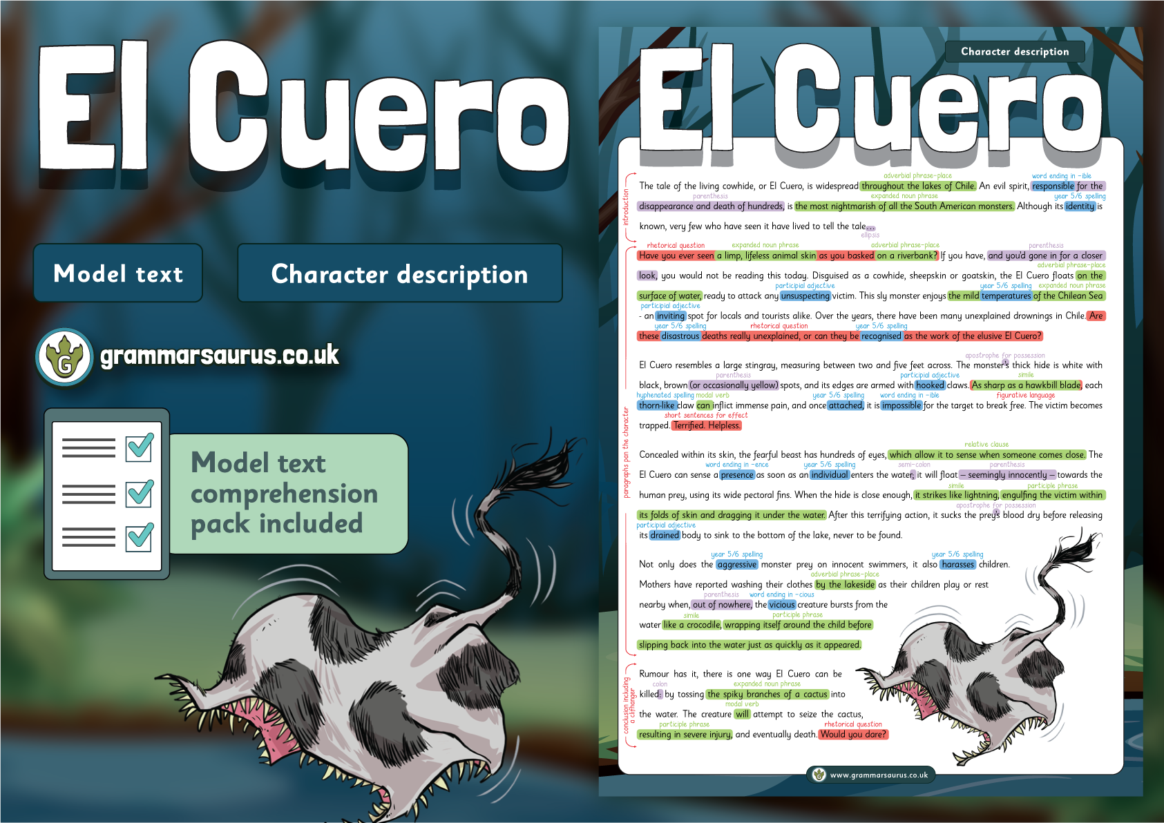 Year 6 Model Text – Character Description – El Cuero ( Gbsct P6 , Grade ...