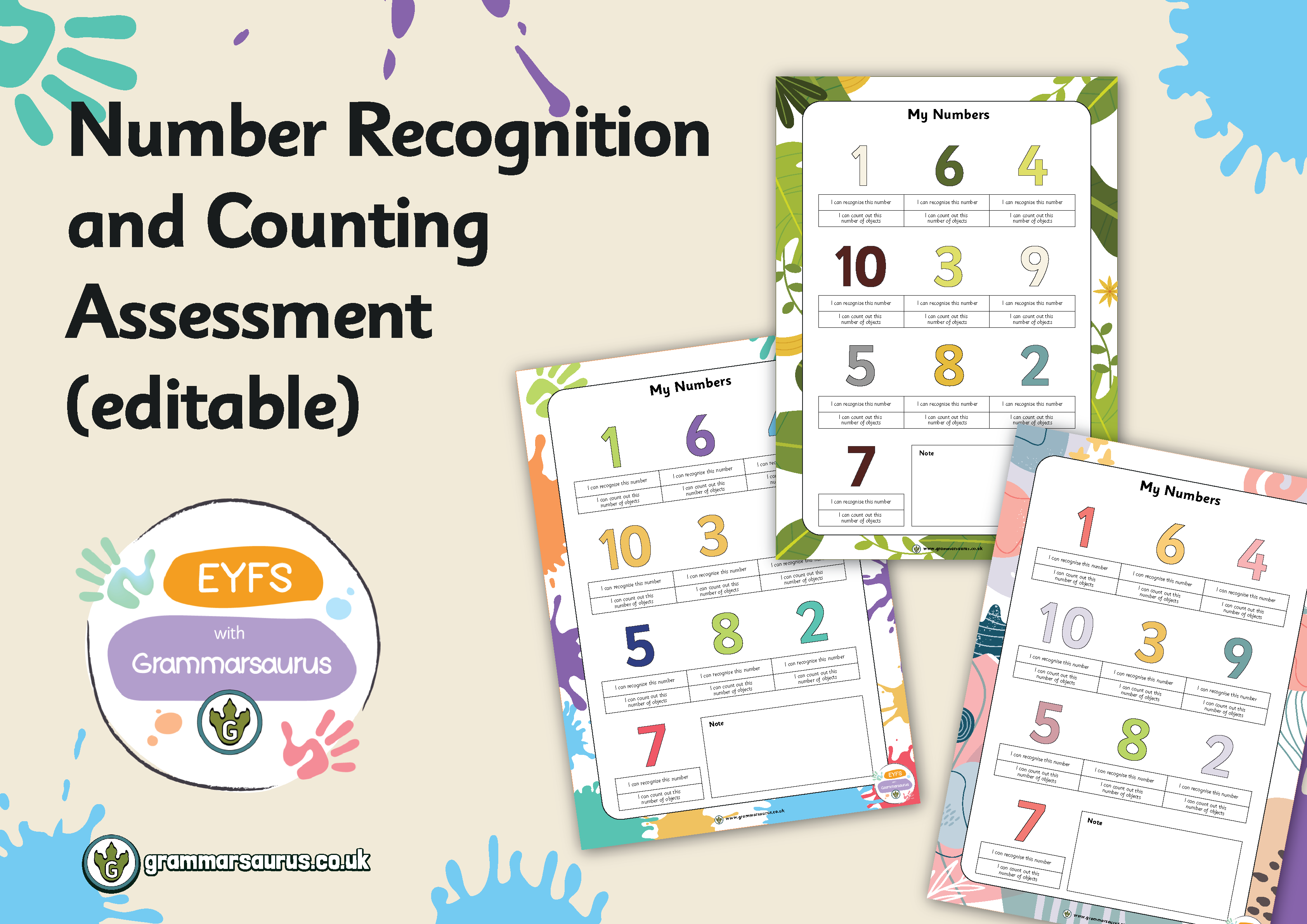 EYFS Assessment – Number Recognition and Counting Assessment (Editible ...